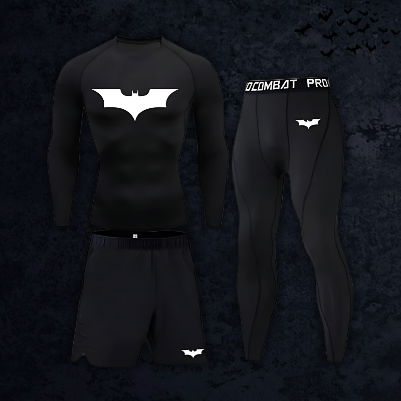 GymBreaker Batman Long Sleeve Compression 3-Piece Set