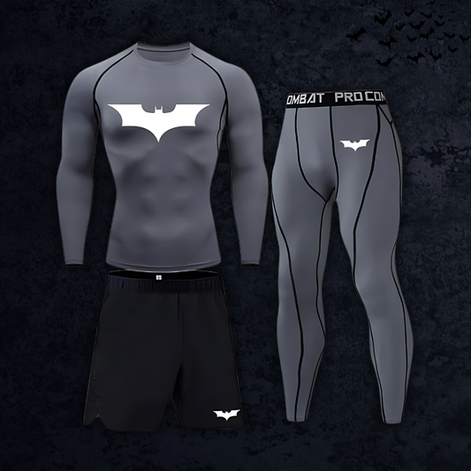 GymBreaker Batman Long Sleeve Compression 3-Piece Set