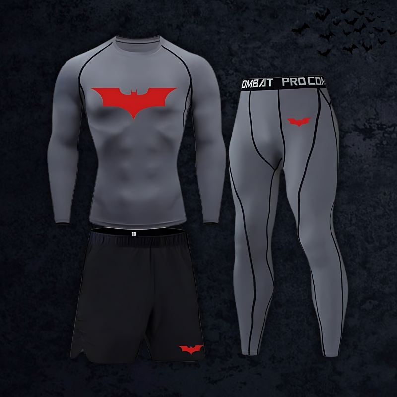 GymBreaker Batman Long Sleeve Compression 3-Piece Set