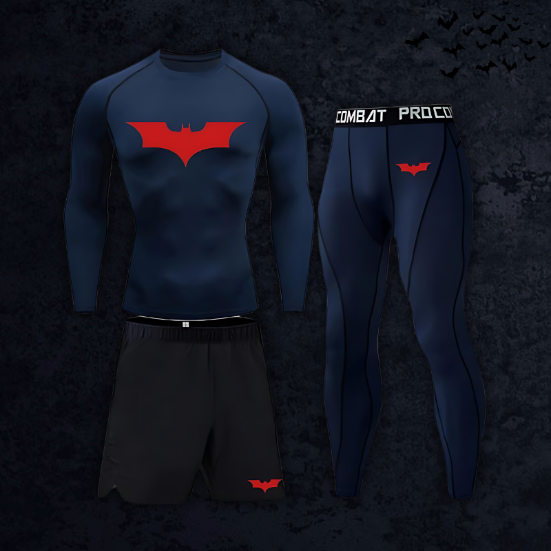 GymBreaker Batman Long Sleeve Compression 3-Piece Set