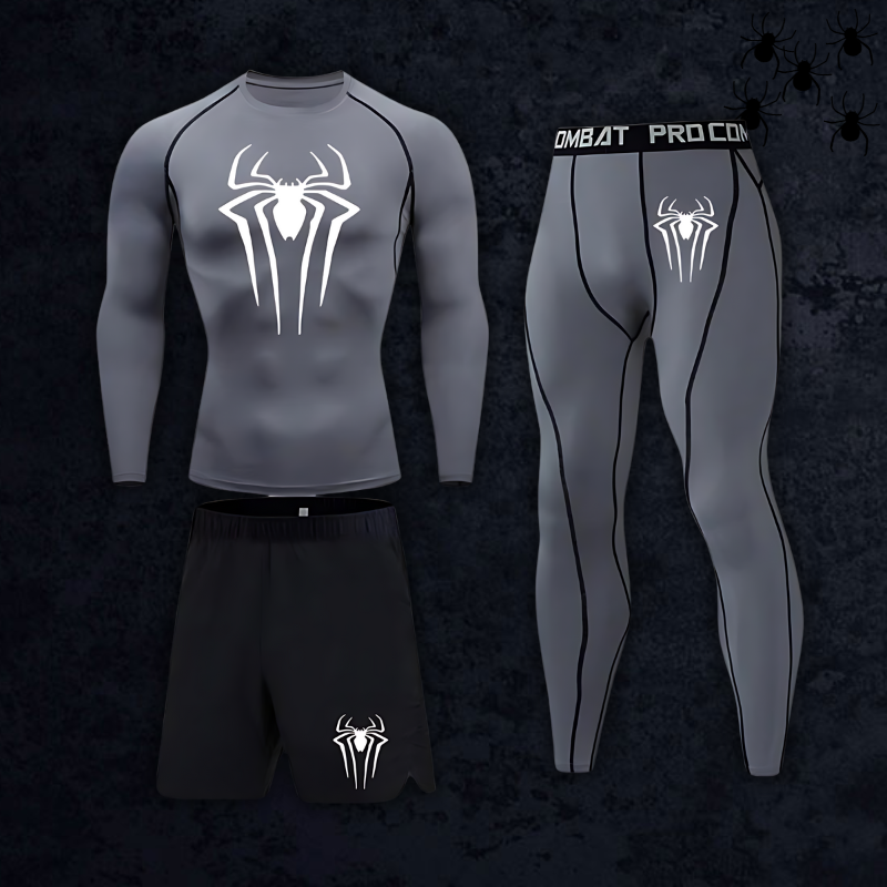 GymBreaker Original Spiderman Long Sleeve Compression 3-Piece Set