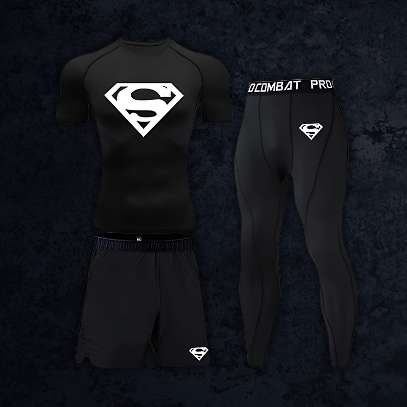 GymBreaker Superman Shirt Compression 3-Piece Set