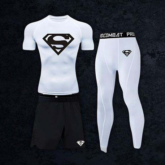 GymBreaker Superman Shirt Compression 3-Piece Set