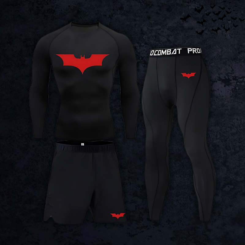 GymBreaker Batman Long Sleeve Compression 3-Piece Set