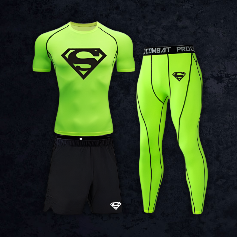 GymBreaker Superman Shirt Compression 3-Piece Set