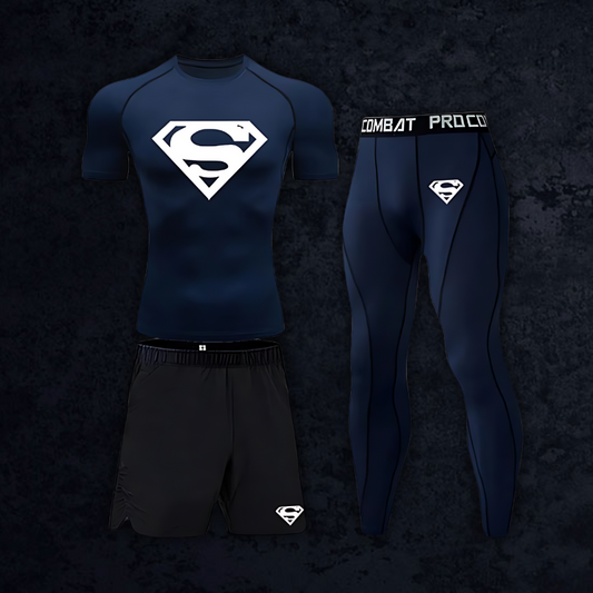 GymBreaker Superman Shirt Compression 3-Piece Set