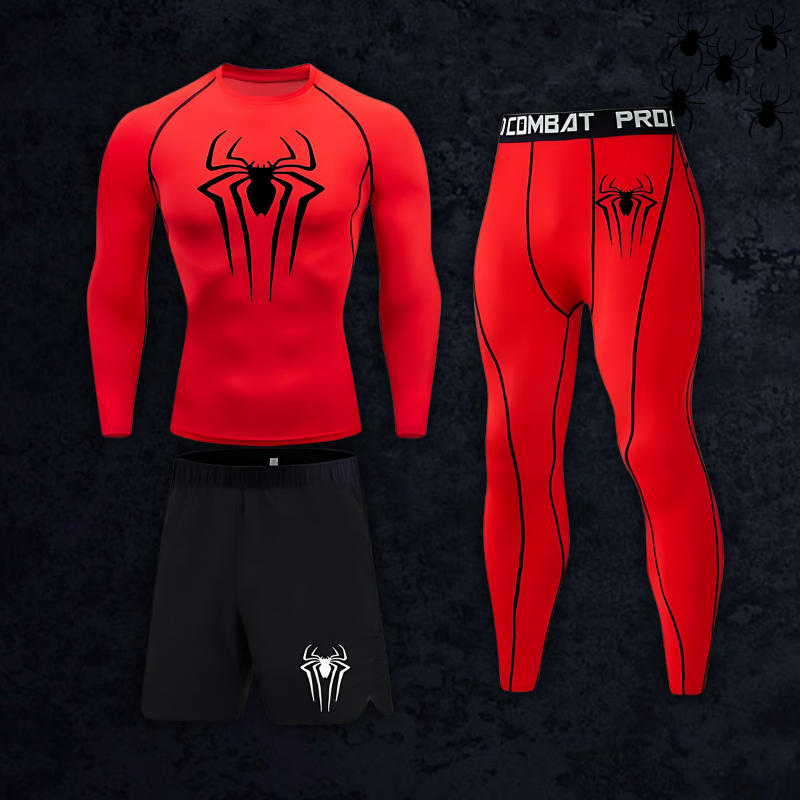 GymBreaker Original Spiderman Long Sleeve Compression 3-Piece Set