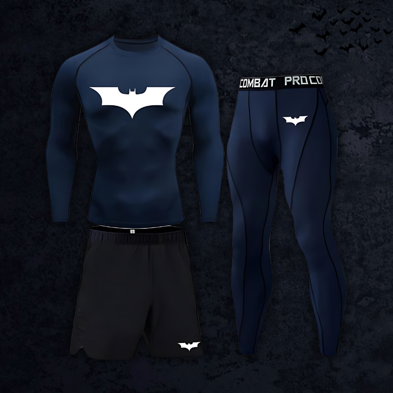 GymBreaker Batman Long Sleeve Compression 3-Piece Set