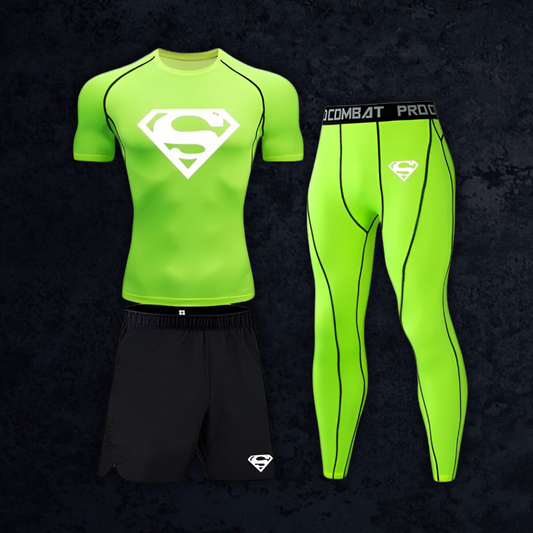 GymBreaker Superman Shirt Compression 3-Piece Set