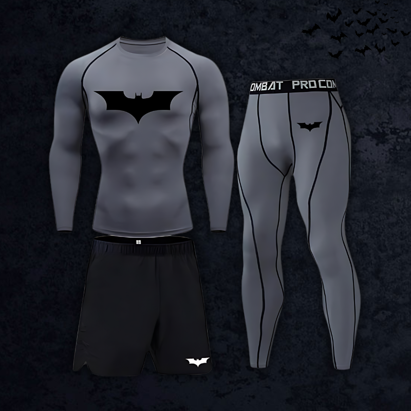 GymBreaker Batman Long Sleeve Compression 3-Piece Set